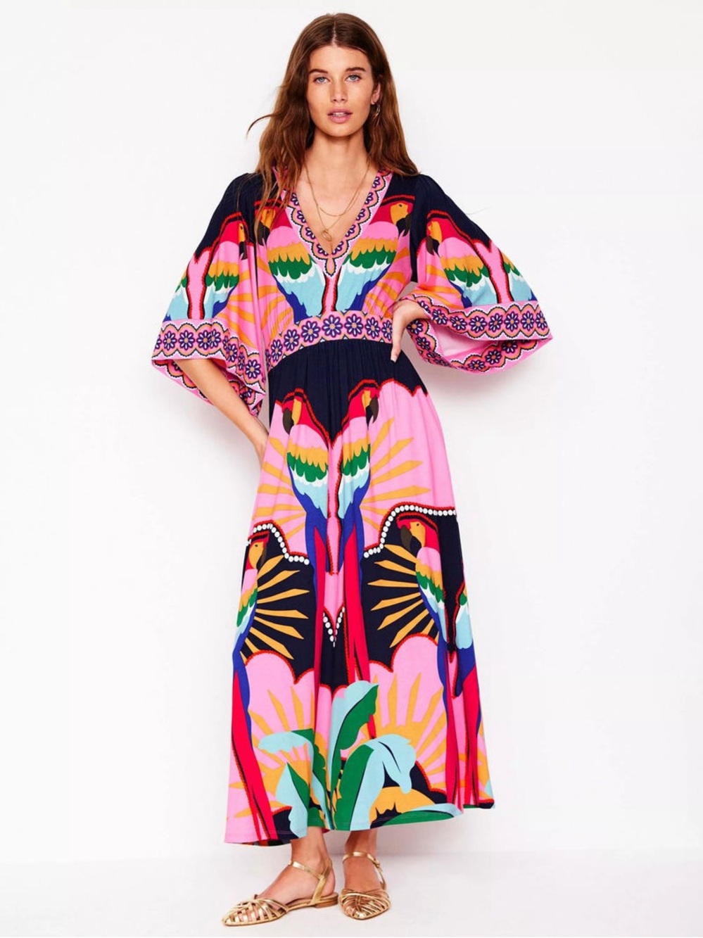 Boden Maya Kimono Jersey Knit Maxi Dress - Picture 3 of 5
